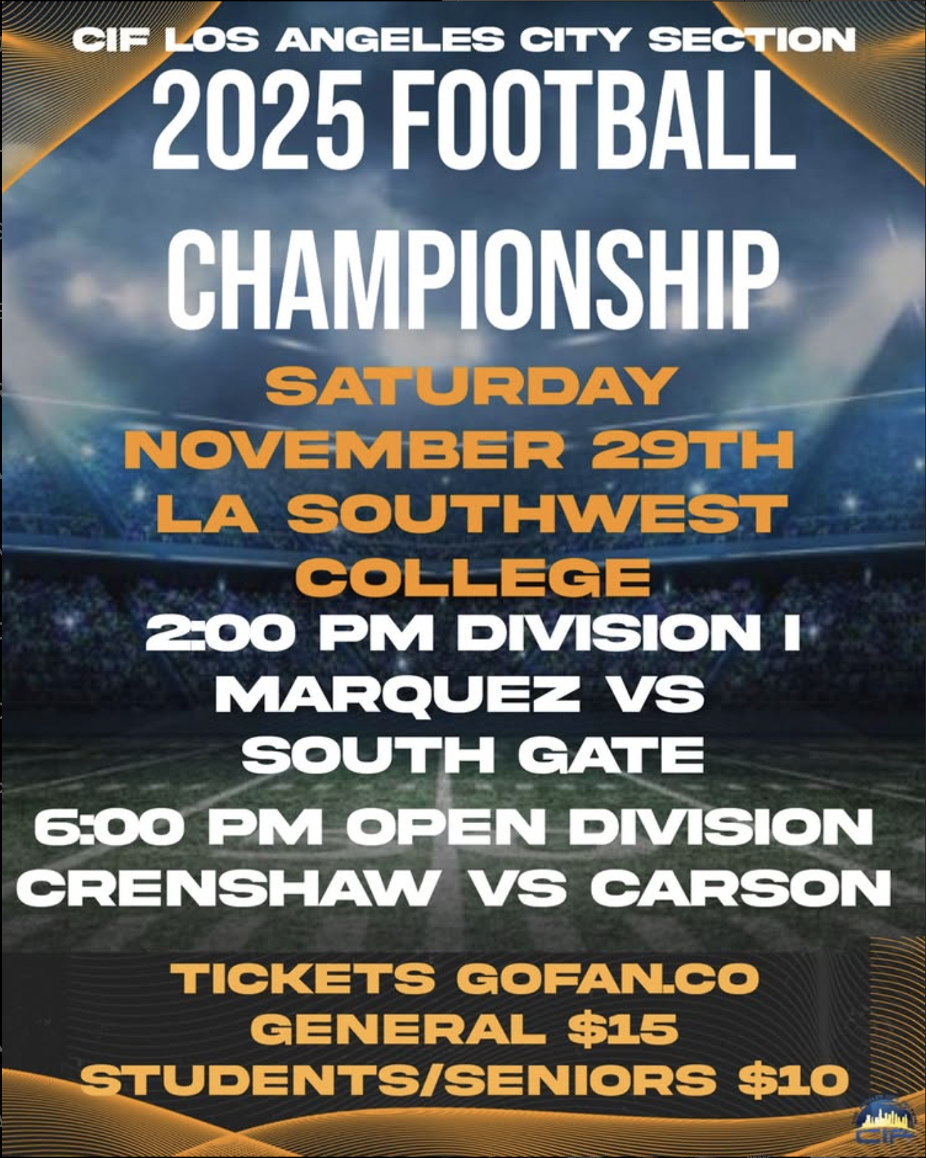 LA CIF City Section Championships (Double Header)